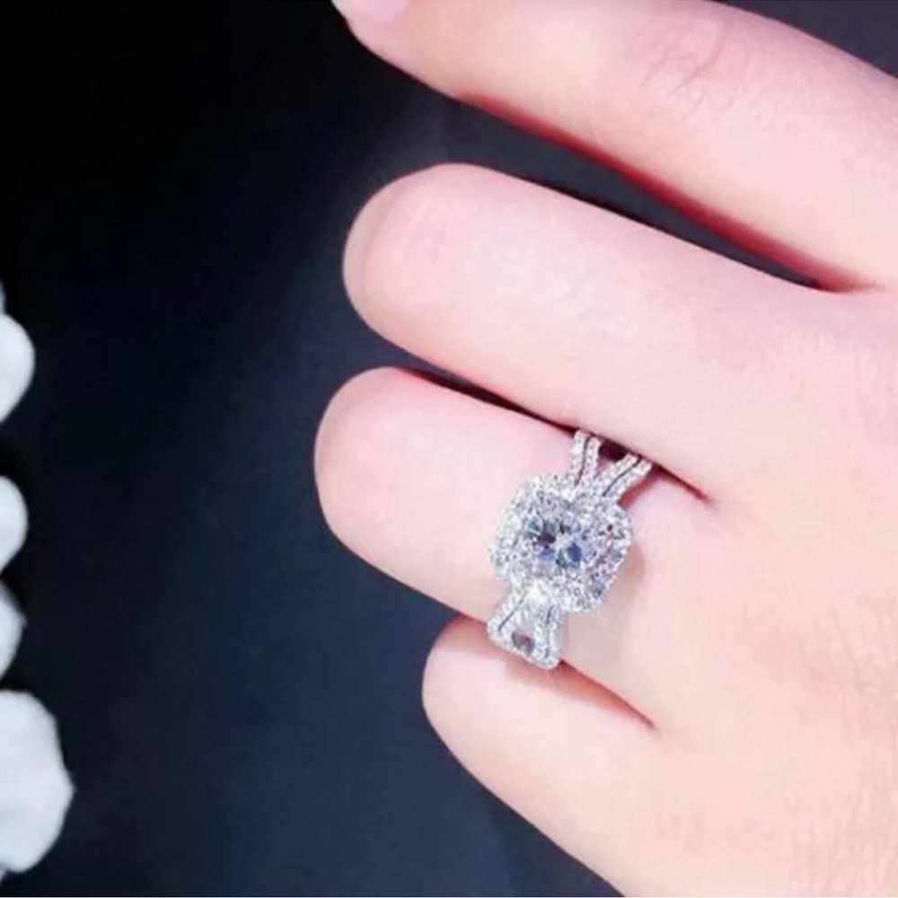 Elegant 925 Silver Rings for Women Cubic Zirconia - Picture 3 of 4